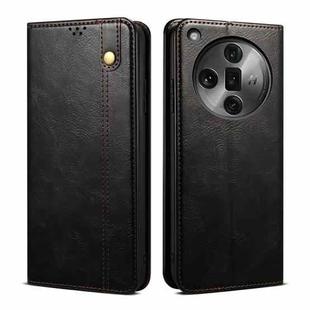 For OPPO Find X7 Oil Wax Crazy Horse Texture Leather Phone Case(Black)