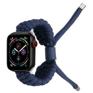 Stretch Plain Silicone Bean Watch Band For Apple Watch 8 41mm(Navy Blue)