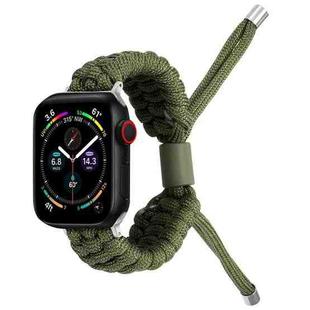 Stretch Plain Silicone Bean Watch Band For Apple Watch 8 41mm(Army Green)