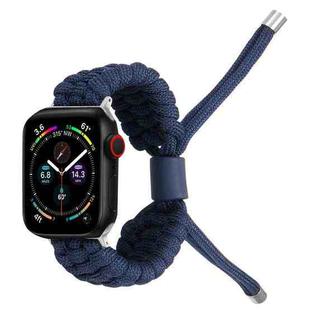 Stretch Plain Silicone Bean Watch Band For Apple Watch 7 41mm(Navy Blue)