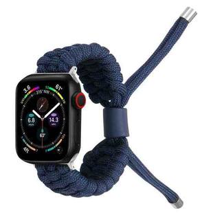 Stretch Plain Silicone Bean Watch Band For Apple Watch SE 44mm(Navy Blue)