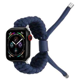 Stretch Plain Silicone Bean Watch Band For Apple Watch SE 2023 44mm(Navy Blue)