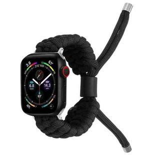 Stretch Plain Silicone Bean Watch Band For Apple Watch 9 45mm(Black)