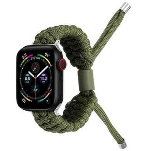 Stretch Plain Silicone Bean Watch Band For Apple Watch 9 41mm(Army Green)