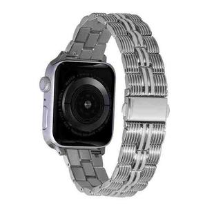 3-Beads Stripe Metal Watch Band For Apple Watch 4 44mm(Silver)