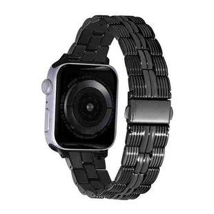 3-Beads Stripe Metal Watch Band For Apple Watch 38mm(Black)