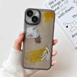 For iPhone 14 Oil Painting Electroplating TPU Phone Case(Grey)