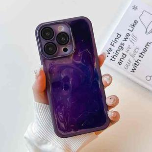 For iPhone 14 Pro Oil Painting Electroplating TPU Phone Case(Purple)