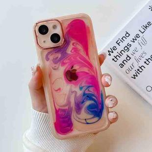 For iPhone 13 Oil Painting Electroplating TPU Phone Case(Pink)