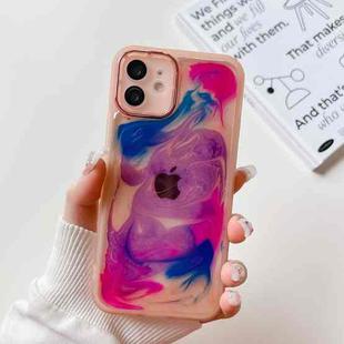 For iPhone 12 Oil Painting Electroplating TPU Phone Case(Pink)