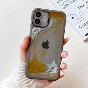 For iPhone 12 Oil Painting Electroplating TPU Phone Case(Grey)