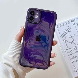 For iPhone 11 Oil Painting Electroplating TPU Phone Case(Purple)