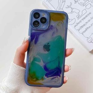 For iPhone 11 Pro Oil Painting Electroplating TPU Phone Case(Blue)