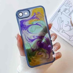For iPhone SE 2022/2020 / 8 / 7 Oil Painting Electroplating TPU Phone Case(Blue)