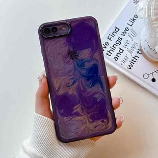 For iPhone 8 Plus / 7 Plus Oil Painting Electroplating TPU Phone Case(Purple)