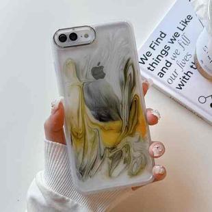 For iPhone 8 Plus / 7 Plus Oil Painting Electroplating TPU Phone Case(White)