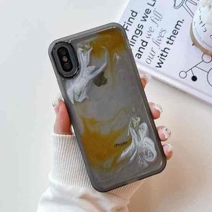 For iPhone X / XS Oil Painting Electroplating TPU Phone Case(Grey)