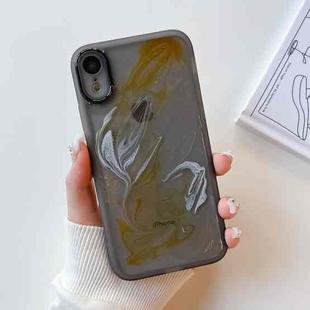 For iPhone XR Oil Painting Electroplating TPU Phone Case(Grey)