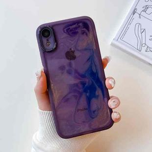 For iPhone XR Oil Painting Electroplating TPU Phone Case(Purple)