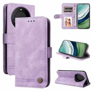 For Huawei Mate 60 Pro Skin Feel Life Tree Metal Button Leather Phone Case(Purple)