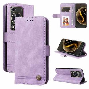 For Huawei Enjoy 70 Skin Feel Life Tree Metal Button Leather Phone Case(Purple)