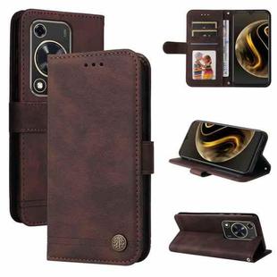 For Huawei Enjoy 70 Skin Feel Life Tree Metal Button Leather Phone Case(Brown)