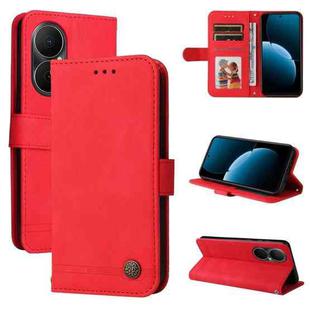 For Huawei Enjoy 80 Skin Feel Life Tree Metal Button Leather Phone Case(Red)