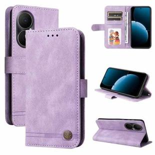 For Huawei Enjoy 80 Skin Feel Life Tree Metal Button Leather Phone Case(Purple)