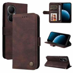 For Huawei Enjoy 80 Skin Feel Life Tree Metal Button Leather Phone Case(Brown)