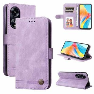 For OPPO A1 5G Skin Feel Life Tree Metal Button Leather Phone Case(Purple)