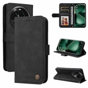 For OPPO Find X6 Skin Feel Life Tree Metal Button Leather Phone Case(Black)