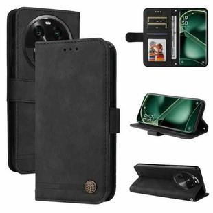 For OPPO Find X6 Pro Skin Feel Life Tree Metal Button Leather Phone Case(Black)