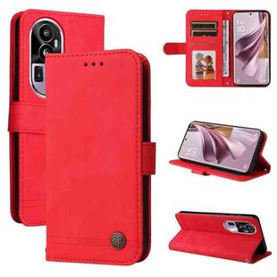 For OPPO Reno10 Pro+ Skin Feel Life Tree Metal Button Leather Phone Case(Red)