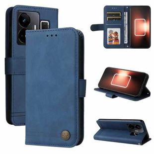 For Realme GT Neo 5 5G / GT3 Skin Feel Life Tree Metal Button Leather Phone Case(Blue)