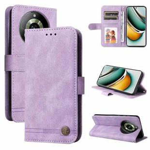 For Realme 11 Pro / 11 Pro+ Skin Feel Life Tree Metal Button Leather Phone Case(Purple)