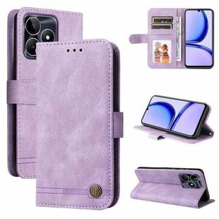 For Realme C53 / Narzo N53 Skin Feel Life Tree Metal Button Leather Phone Case(Purple)