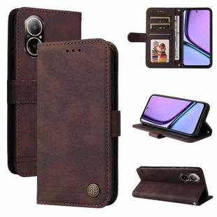 For Realme C67 4G Global Skin Feel Life Tree Metal Button Leather Phone Case(Brown)