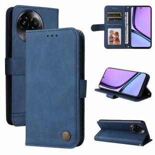 For Realme C67 5G / 11 5G Taiwan Version Skin Feel Life Tree Metal Button Leather Phone Case(Blue)