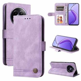 For Realme 12 5G Skin Feel Life Tree Metal Button Leather Phone Case(Purple)