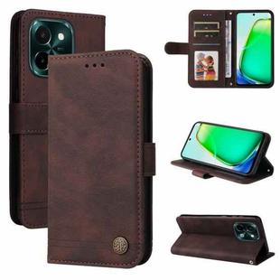 For Realme C63 / C61  / Note 60 Skin Feel Life Tree Metal Button Leather Phone Case(Brown)