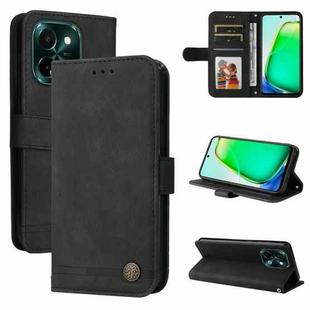 For Realme C63 / C61  / Note 60 Skin Feel Life Tree Metal Button Leather Phone Case(Black)