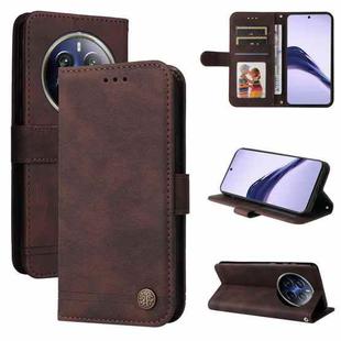 For Realme 13 Pro / 13 Pro+ / 12 Pro Skin Feel Life Tree Metal Button Leather Phone Case(Brown)