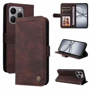 For Realme 15T 5G Skin Feel Life Tree Metal Button Leather Phone Case(Brown)