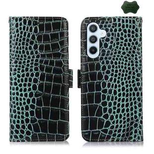 For Samsung Galaxy S24 Crocodile Top Layer Cowhide Leather Phone Case(Green)