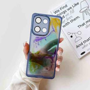 For OPPO Reno9 Oil Painting Electroplating TPU Phone Case(Blue)