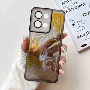 For OPPO Reno8 Oil Painting Electroplating TPU Phone Case(Grey)