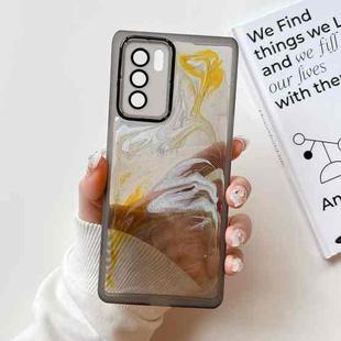 For OPPO Reno6 Pro Oil Painting Electroplating TPU Phone Case(Grey)