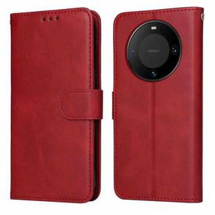 For Huawei Mate 60 Classic Calf Texture Flip Leather Phone Case(Red)