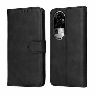 For OPPO Reno10 5G / Reno10 Pro 5G Global Classic Calf Texture Flip Leather Phone Case(Black)