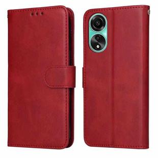 For OPPO A78 4G Classic Calf Texture Flip Leather Phone Case(Red)